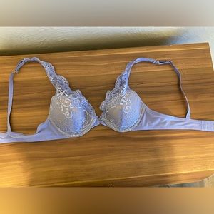 ThirdLove Lace Contour Plunge Bra, blue-ice, size 32B